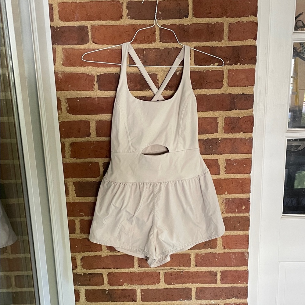 Cream Sleeveless Romper